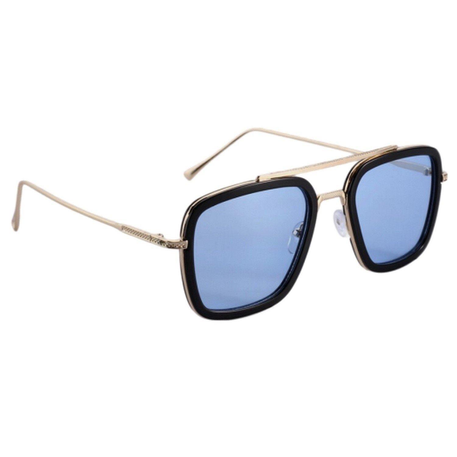 Dervin Tony Stark Iron Man Sunglasses for Men Gold Blue Dervin