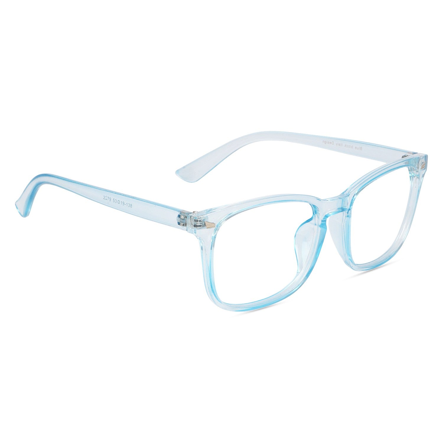 Blue Light Blocking Transparent Square Eyeglasses for Men & Women - Dervin