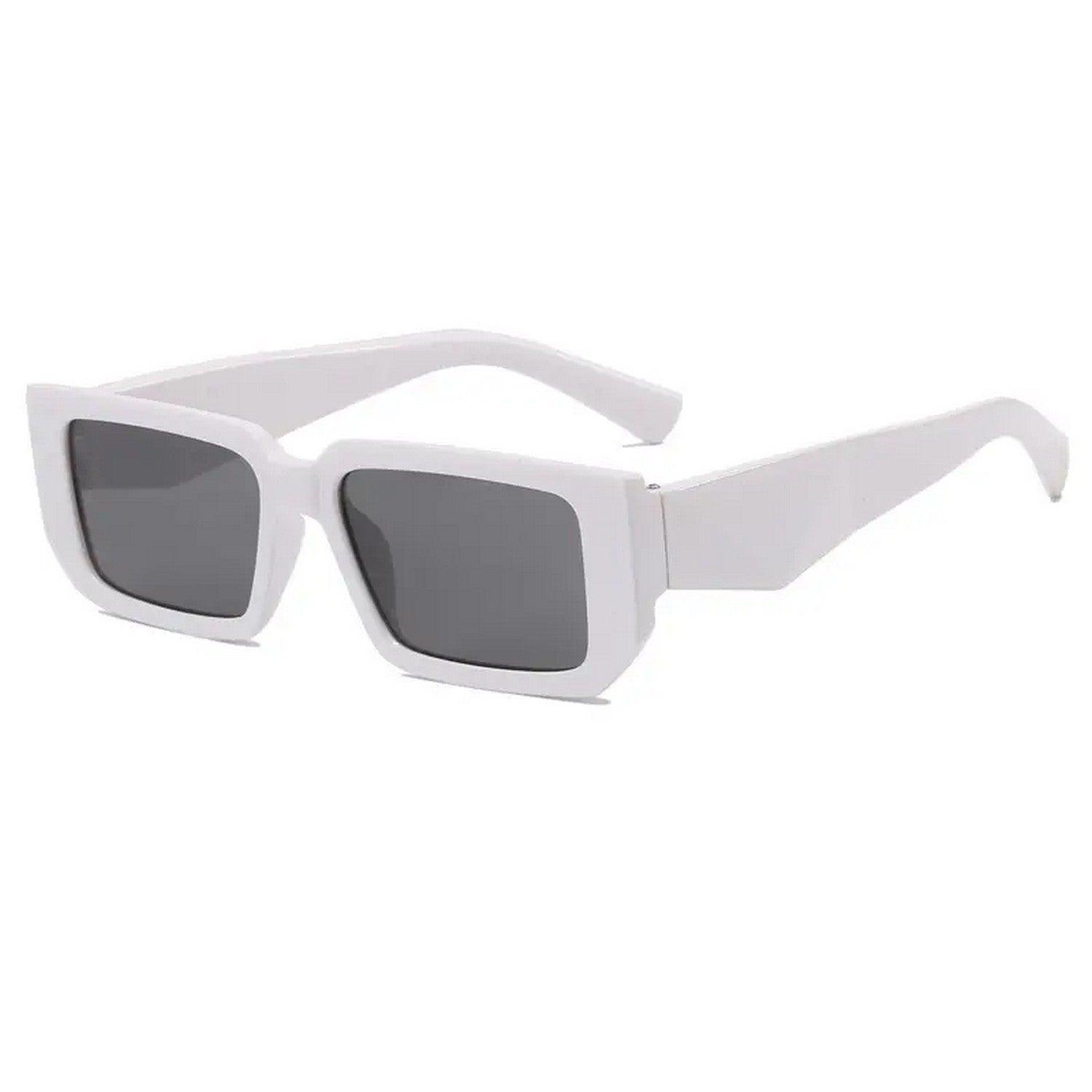 Dervin UV Protection Rectangular wide leg Sunglasses for Men and Women (Black) - Dervin
