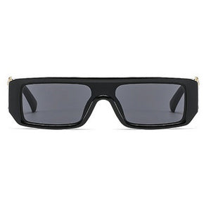 Dervin UV Protection Rectangular wide leg Leopard Decorated Arms Sunglasses for Men and Women - Dervin