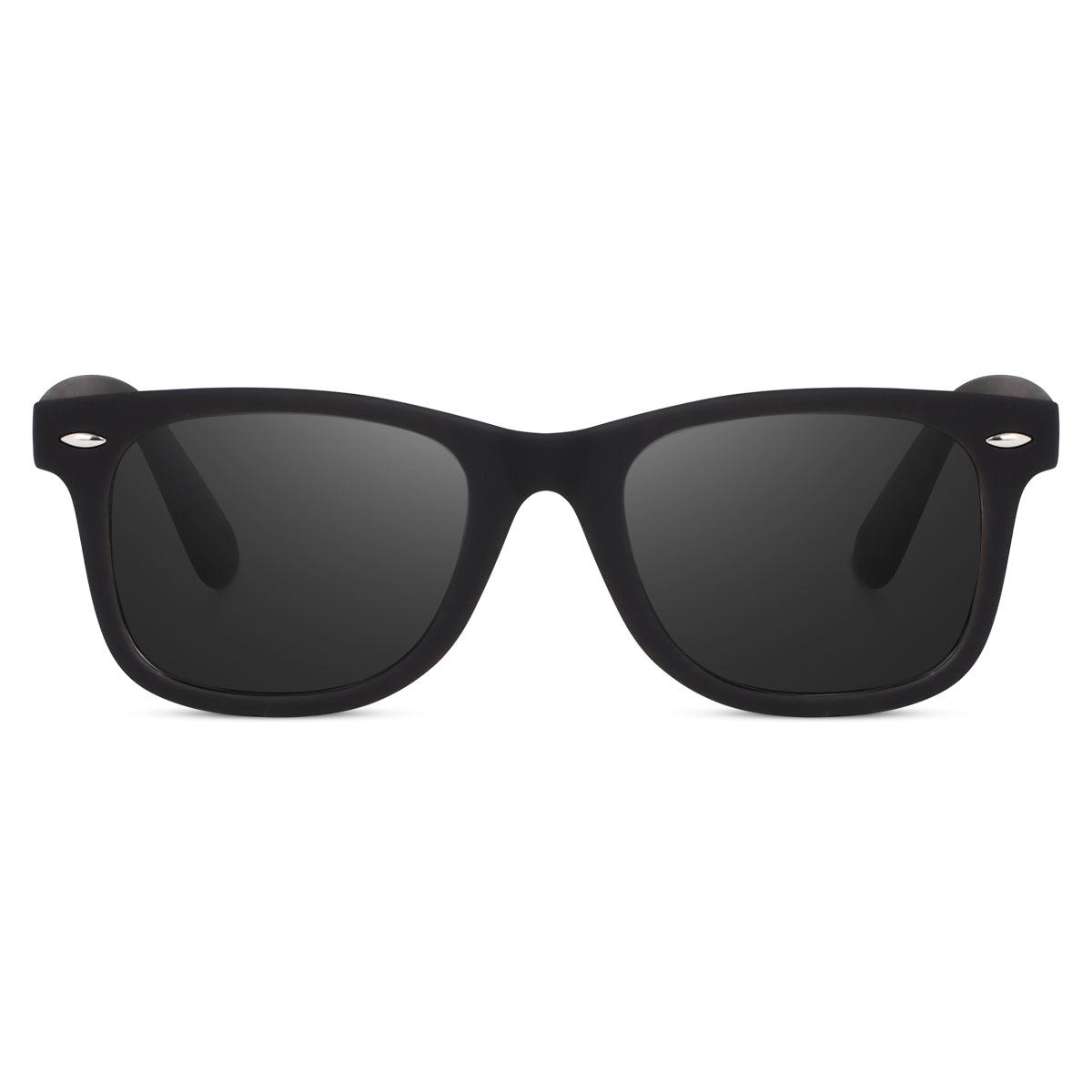 Dervin Square Sunglasses for Men & Women - Medium (Black) - Dervin