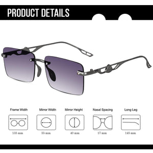 Dervin UV Protected Rectangular Rimless Sunglasses for Men and Women - Dervin