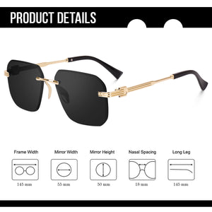 Dervin UV Protected Square Rimless Sunglasses for Men and Women - Dervin