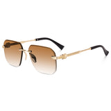 Dervin UV Protected Square Rimless Sunglasses for Men and Women - Dervin