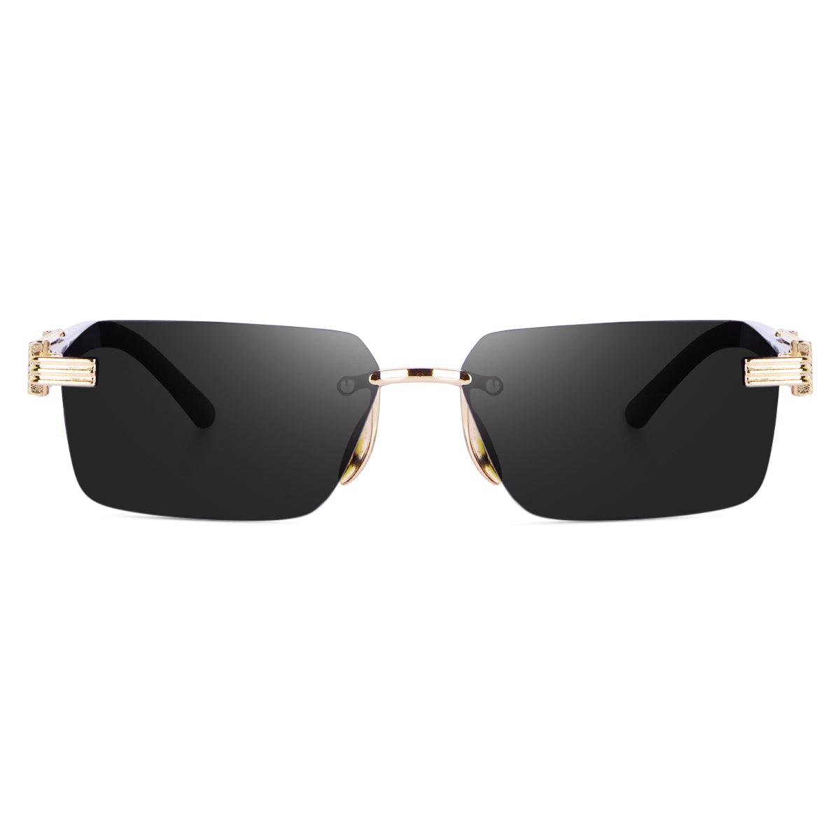 Dervin Rectangular Rimless Sunglasses for Men and Women - Dervin