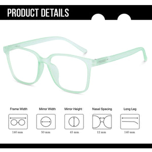 Dervin Clear Lens Square Sunglasses Spectacle Frames for Men and Women (ONLY FRAME) - Dervin