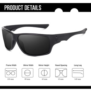 Dervin UV Protected Polarized Sports Sunglasses for Men and Women Driving Cycling Fishing Cricket Sunglasses (Black) - Dervin