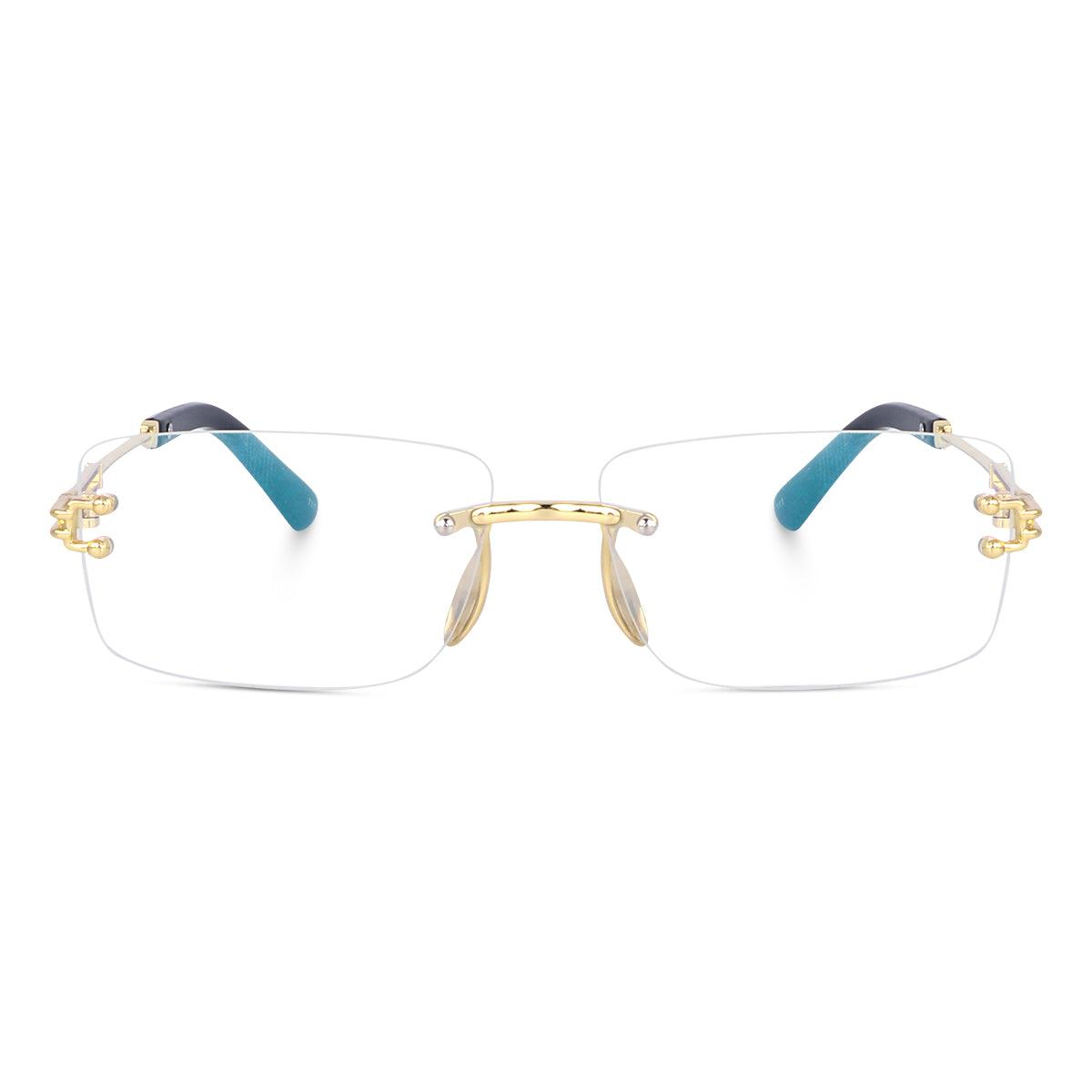 Dervin UV Protected Retro Rectangular Rimless Sunglasses for Men and Women - Dervin