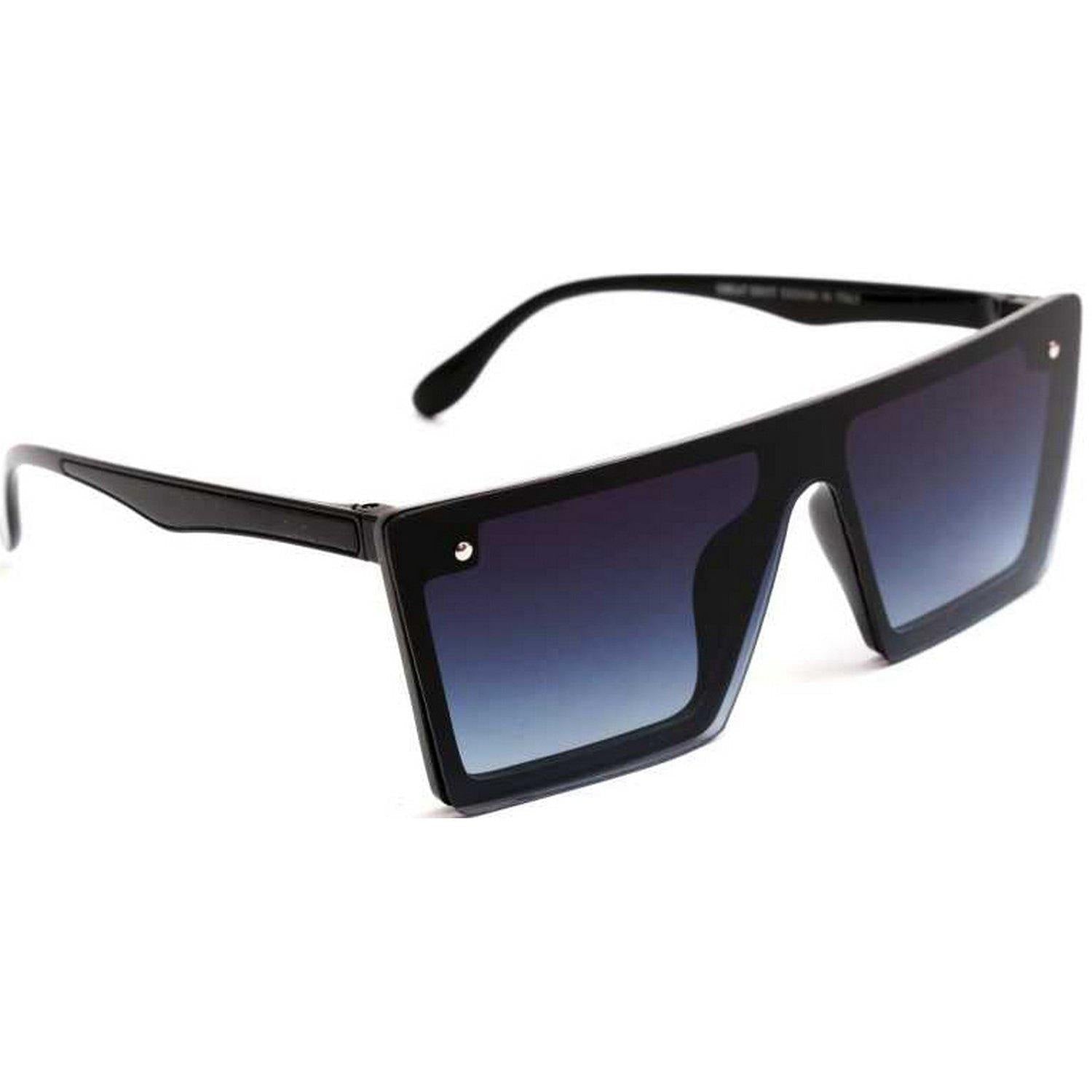 Dervin Unisex Rectangular Sunglasses (Black) - Dervin