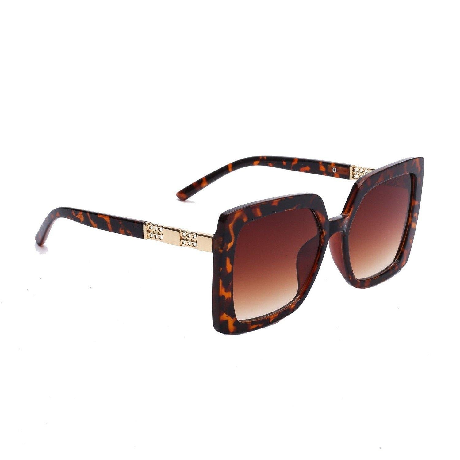Dervin Oversized Square Shape Women's Sunglasses (Brown) - Dervin