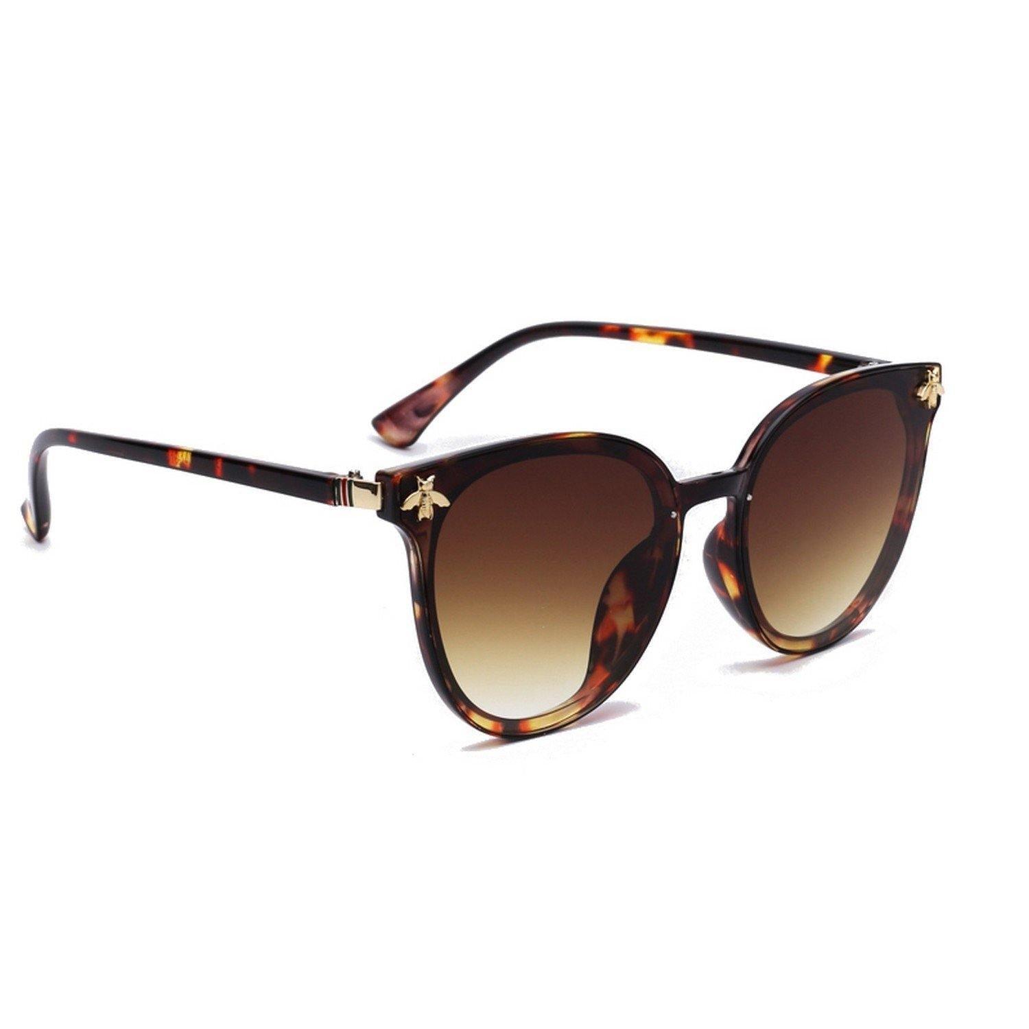 Dervin Cat Eye Women's Oversized Sunglasses (Brown) - Dervin