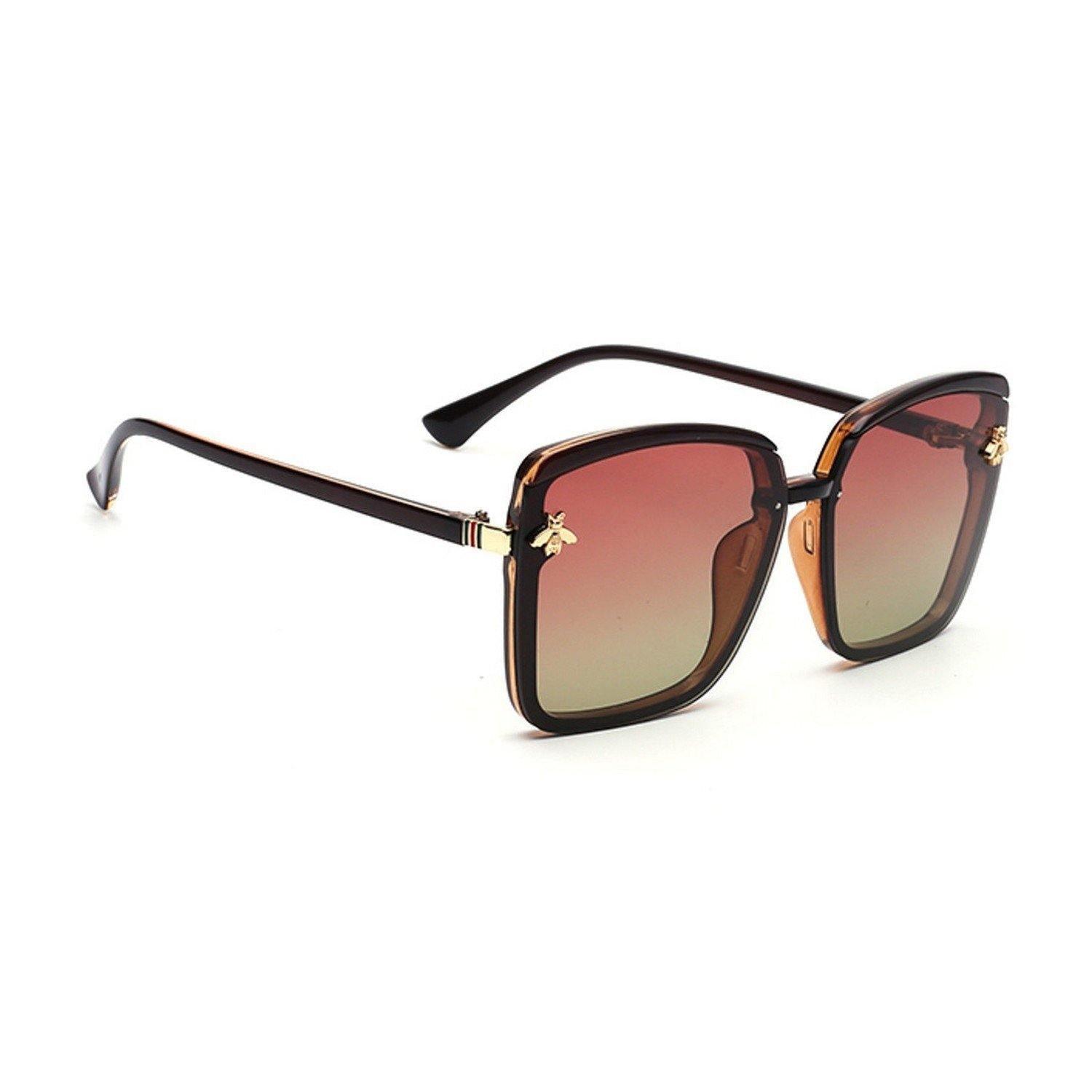 Dervin Cat Eye Women's Oversized Sunglasses (Brown) - Dervin