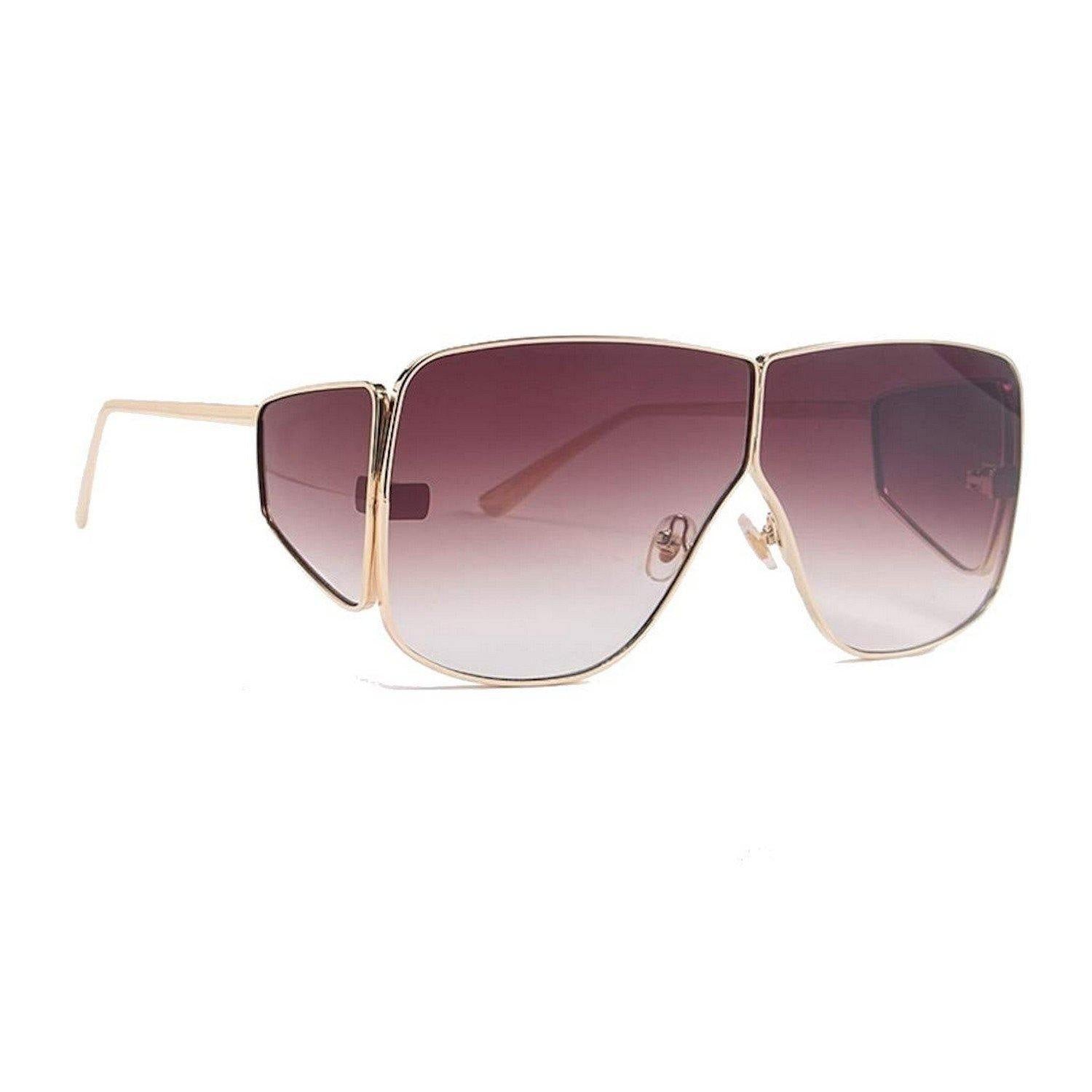 Dervin Badshah, Sahil Khan Inspired Oversized Unisex Sunglasses (Gold-Violet, Large) - Dervin