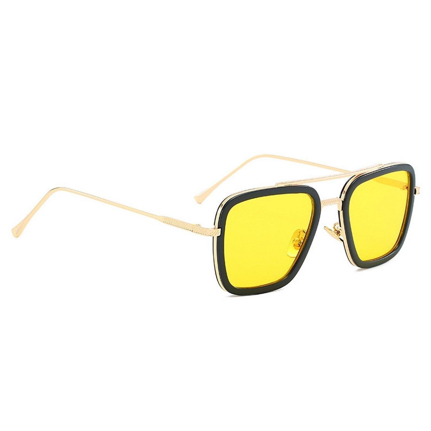 Dervin Tony Stark Sunglasses for Men (Yellow) - Dervin