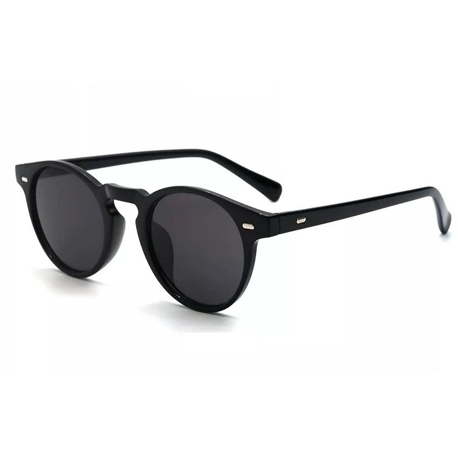 UV Protected Small Shape Rivet Round Sunglass for Men and Women - Dervin